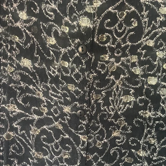Ba&sh Black Blouse with Gold Pattern - Picture 3 of 4